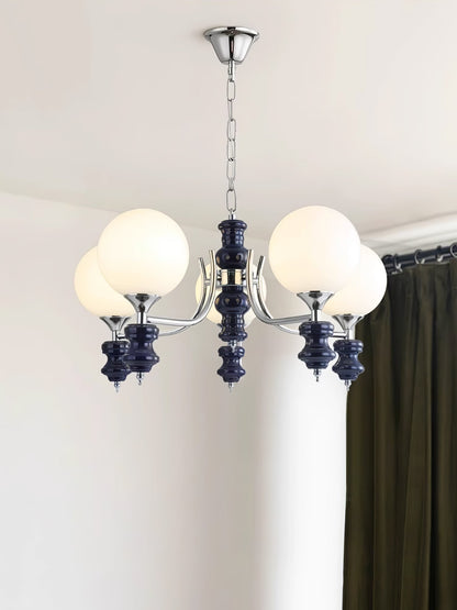 Regal Orb Chandelier - Elegant Design with Adjustable Height & LED Lig