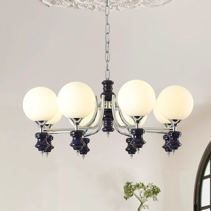 Regal Orb Chandelier - Elegant Design with Adjustable Height & LED Lig
