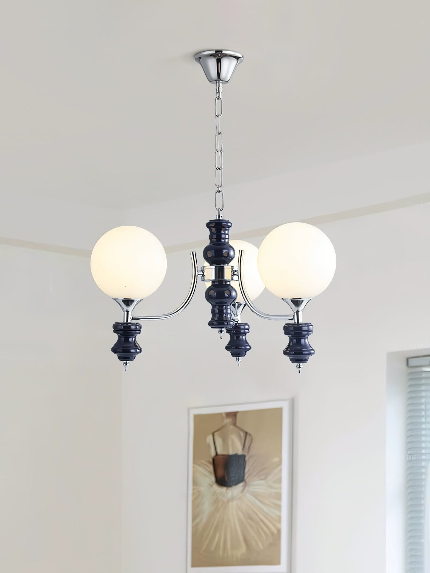 Regal Orb Chandelier - Elegant Design with Adjustable Height & LED Lig