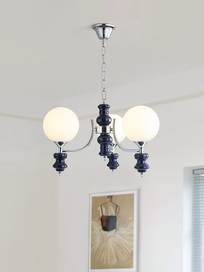 Regal Orb Chandelier - Elegant Design with Adjustable Height & LED Lig