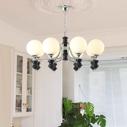 Regal Orb Chandelier - Elegant Design with Adjustable Height & LED Lig