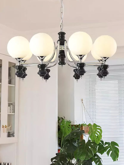 Regal Orb Chandelier - Elegant Design with Adjustable Height & LED Lig