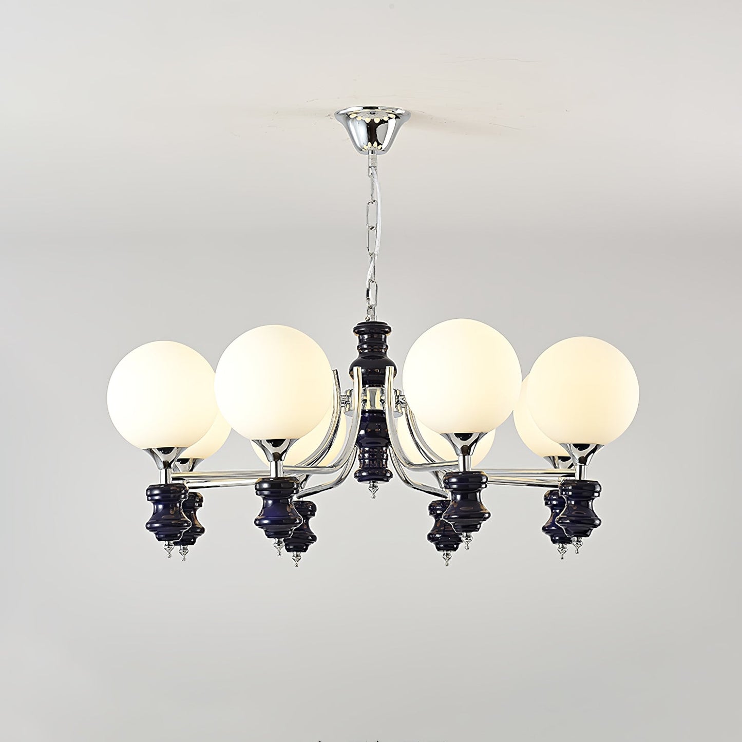 Regal Orb Chandelier - Elegant Design with Adjustable Height & LED Lig