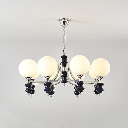 Regal Orb Chandelier - Elegant Design with Adjustable Height & LED Lig