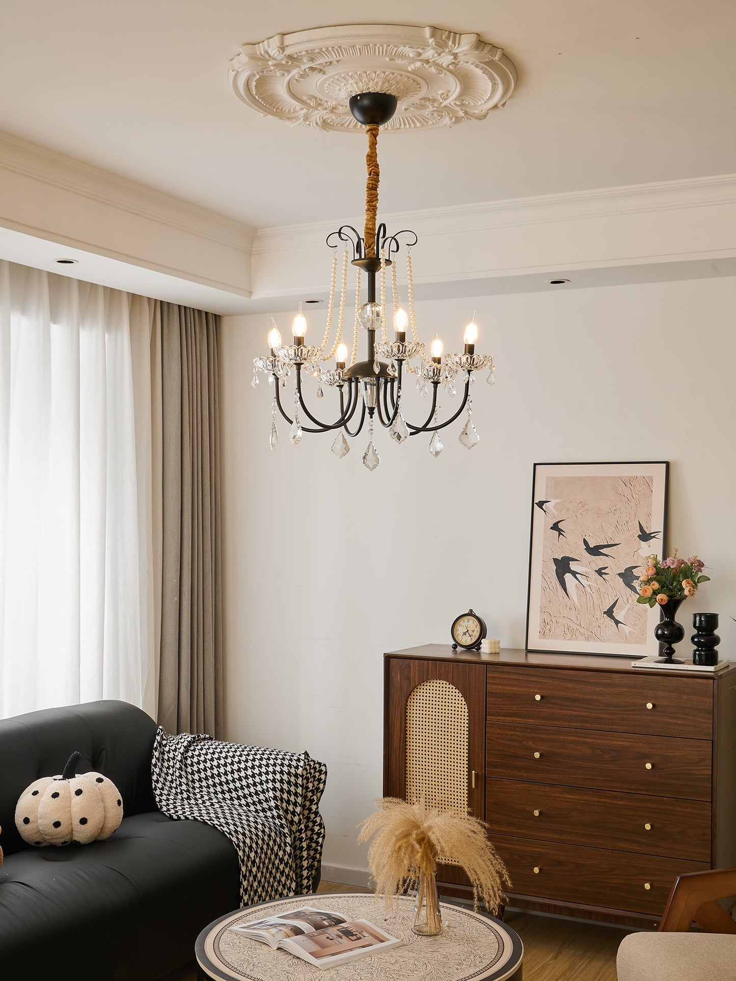 Elegant Regalia Crystal Chandelier - Adjustable Height, Dazzling Spark