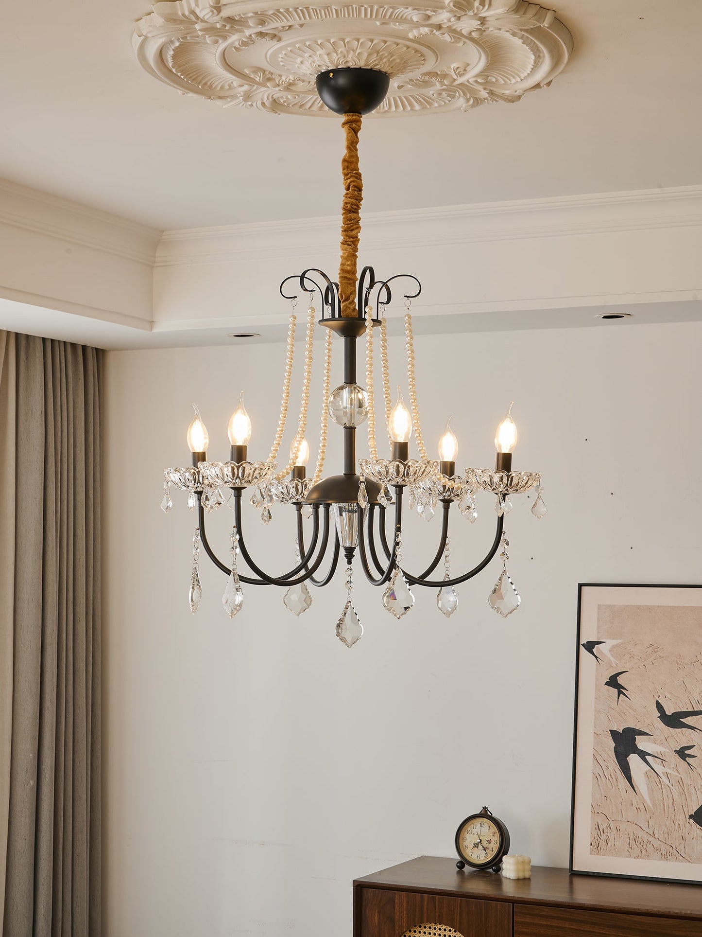 Elegant Regalia Crystal Chandelier - Adjustable Height, Dazzling Spark