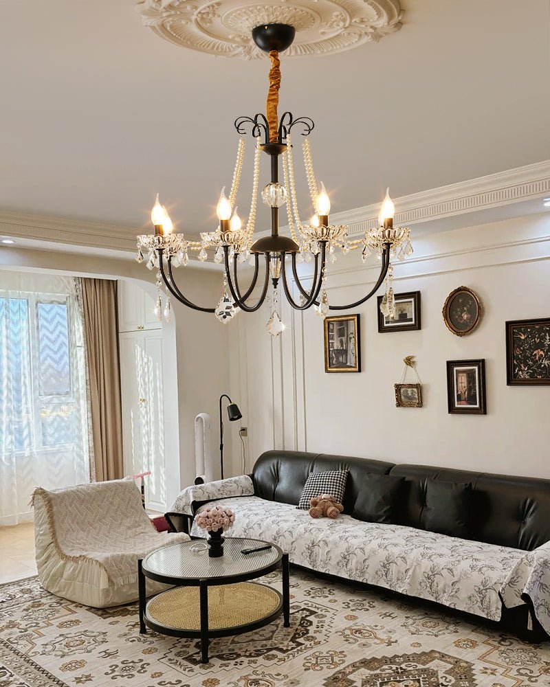 Elegant Regalia Crystal Chandelier - Adjustable Height, Dazzling Spark