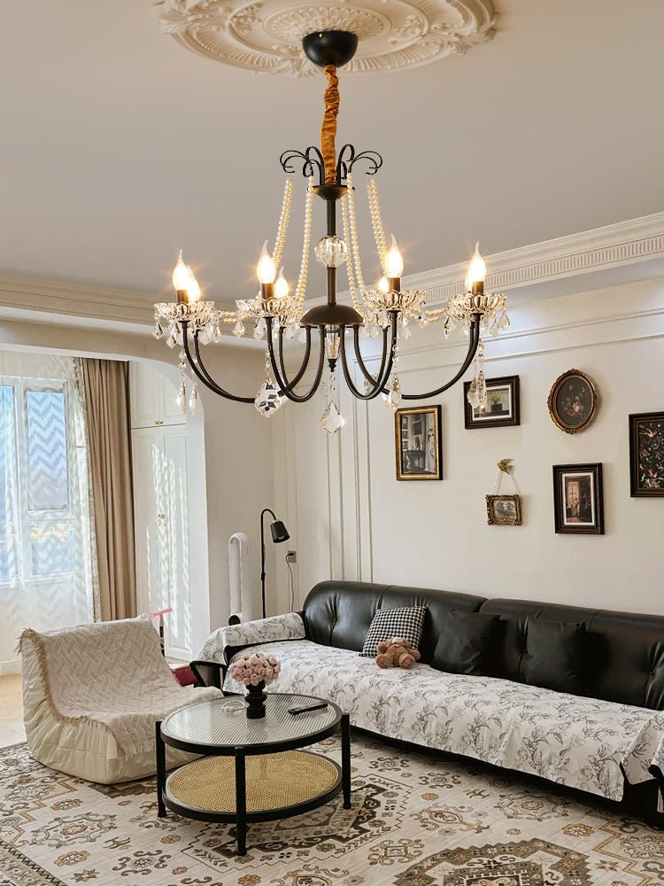 Elegant Regalia Crystal Chandelier - Adjustable Height, Dazzling Spark