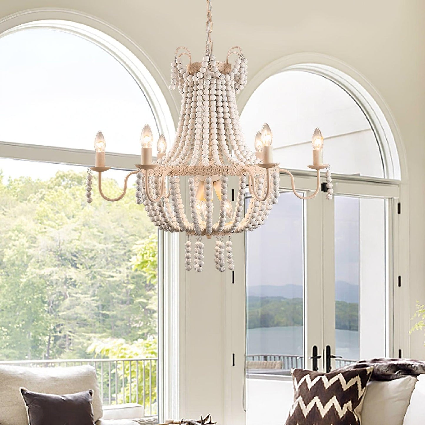 Regas Modern Chandelier - Adjustable Height, Elegant Crystal Accents
