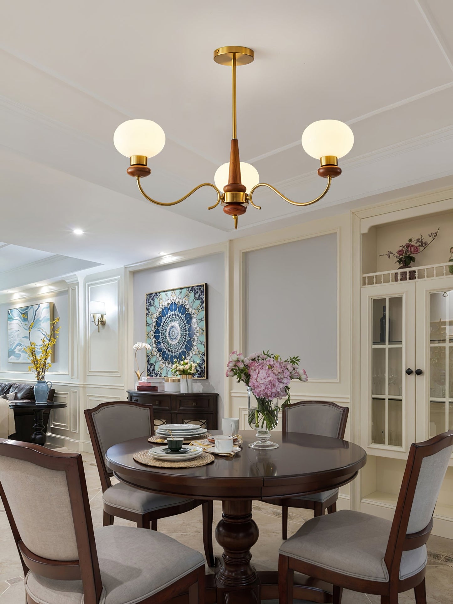 Regency Globe Chandelier - Elegant Design with Adjustable Height & LED