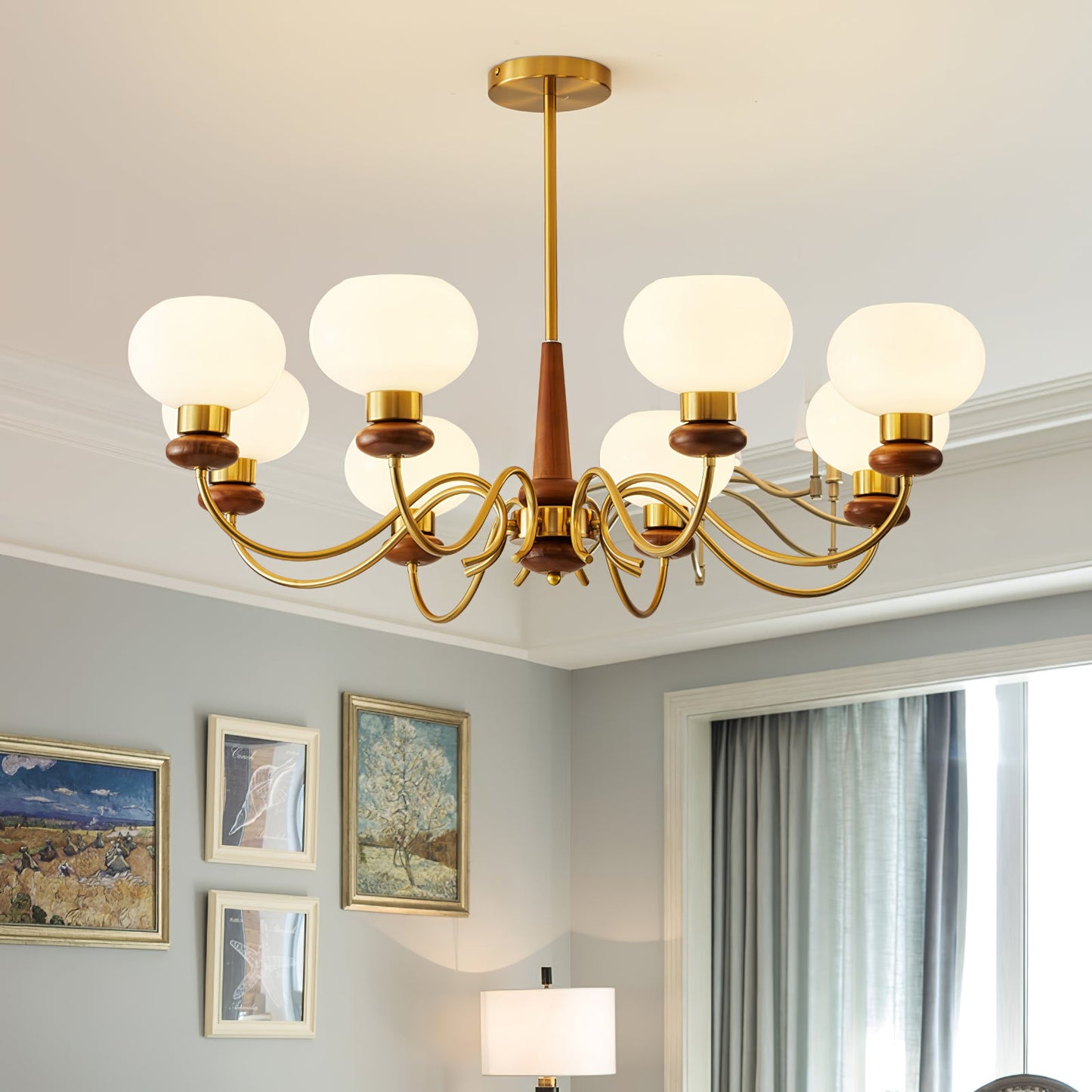 Regency Globe Chandelier - Elegant Design with Adjustable Height & LED
