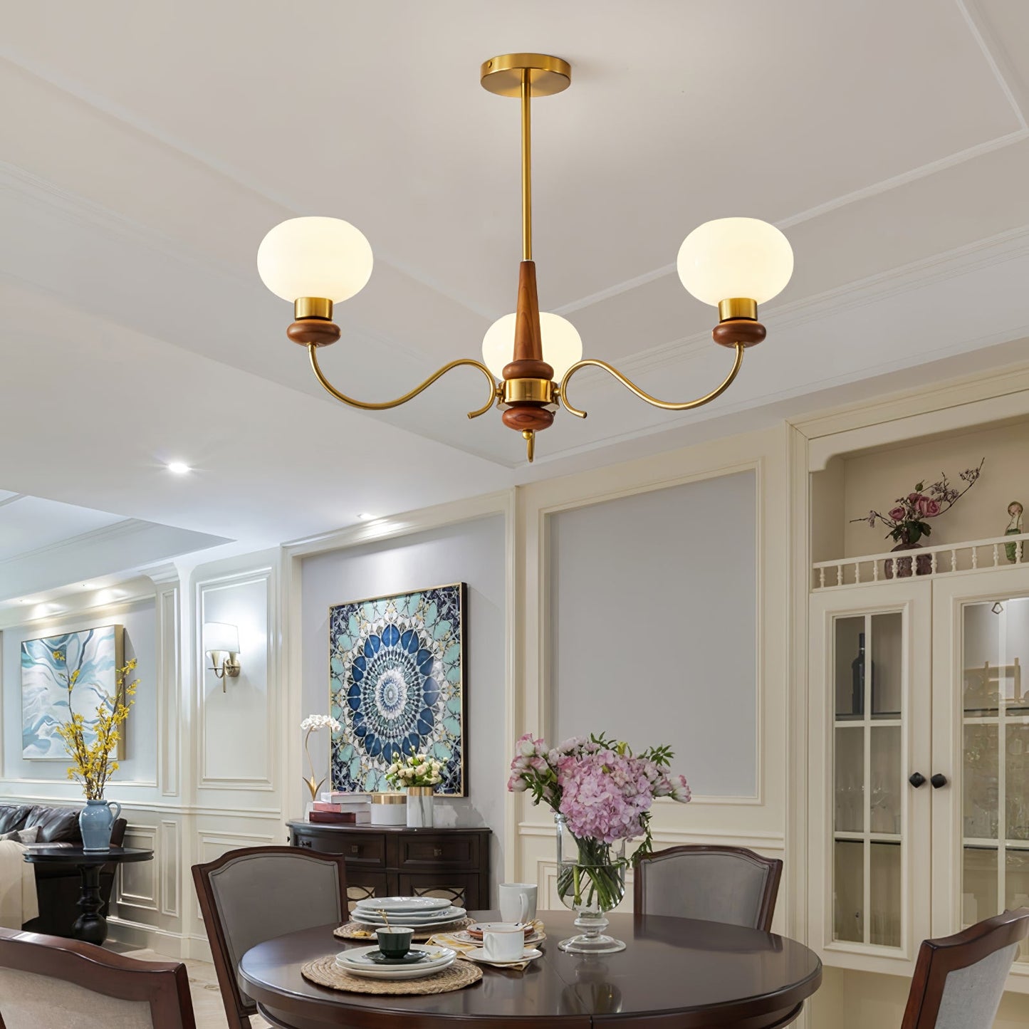 Regency Globe Chandelier - Elegant Design with Adjustable Height & LED