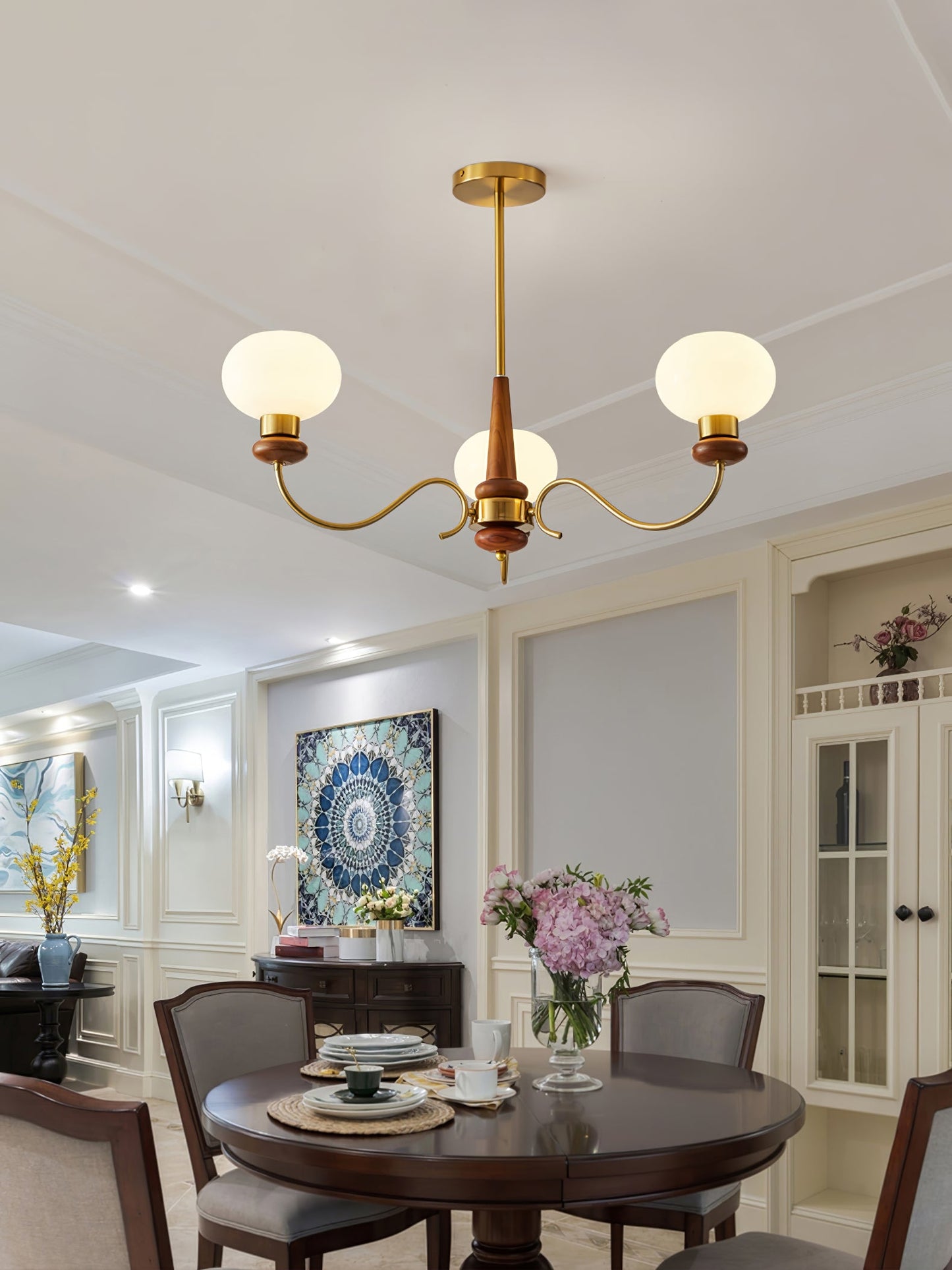 Regency Globe Chandelier - Elegant Design with Adjustable Height & LED