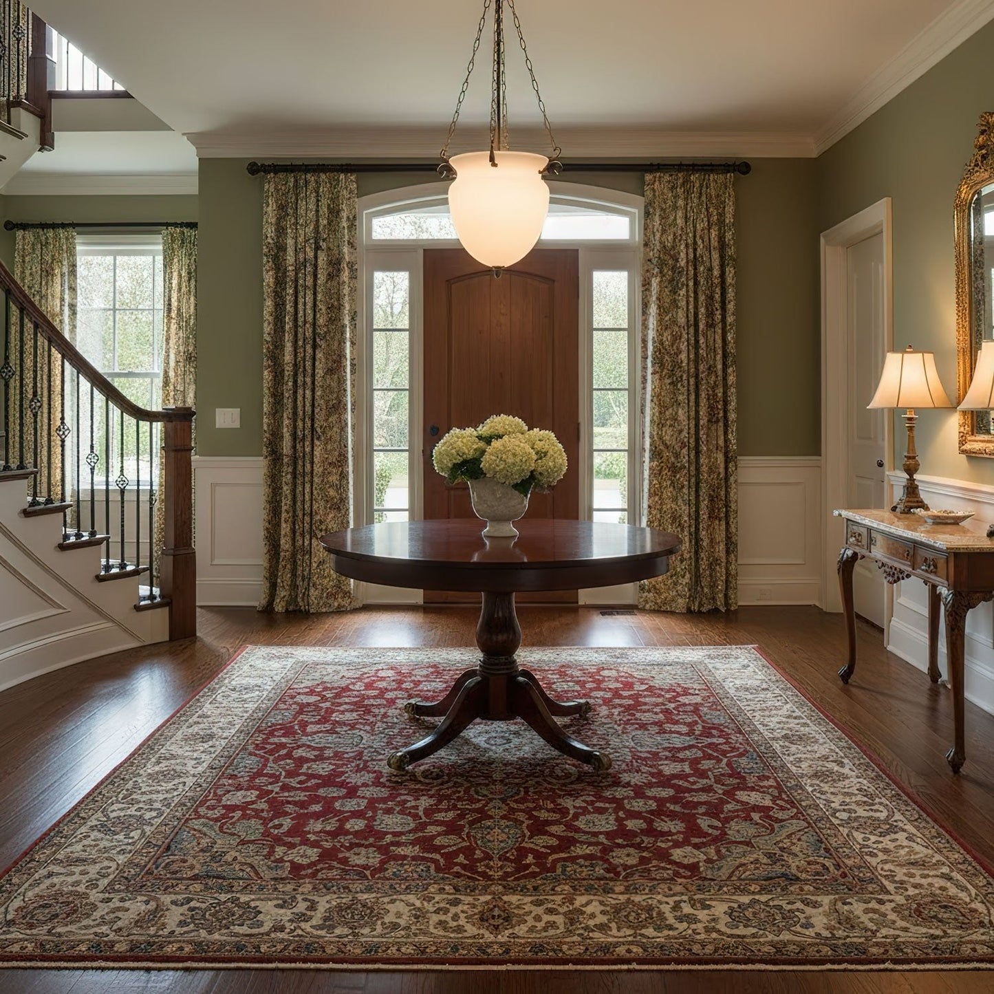 Regents Chain Lantern Chandelier - Adjustable Height, Elegant Design