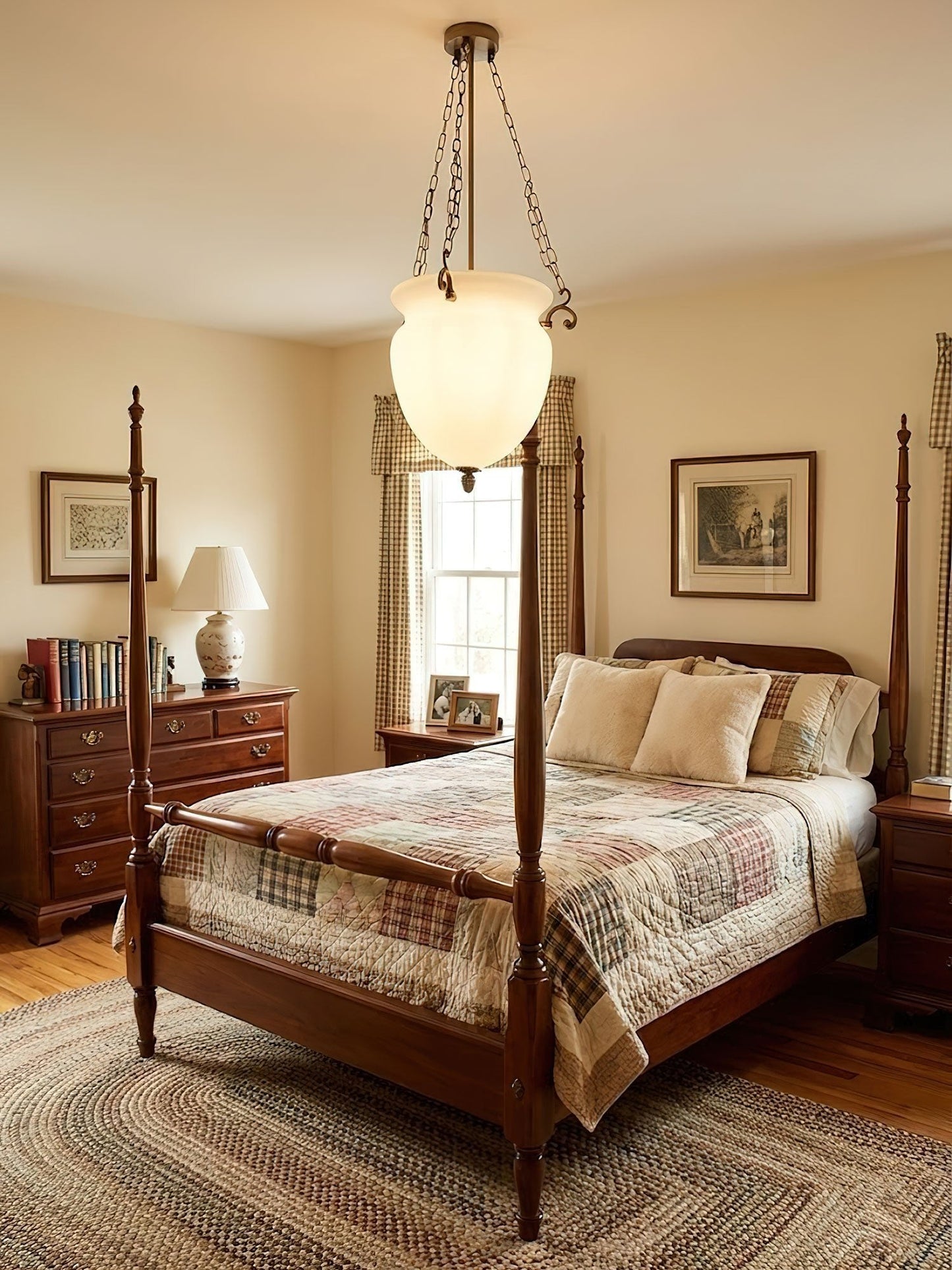 Regents Chain Lantern Chandelier - Adjustable Height, Elegant Design