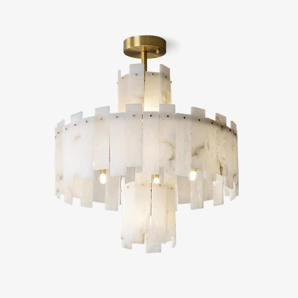 Regina Alabaster Chandelier - Elegant Design with Adjustable Height &