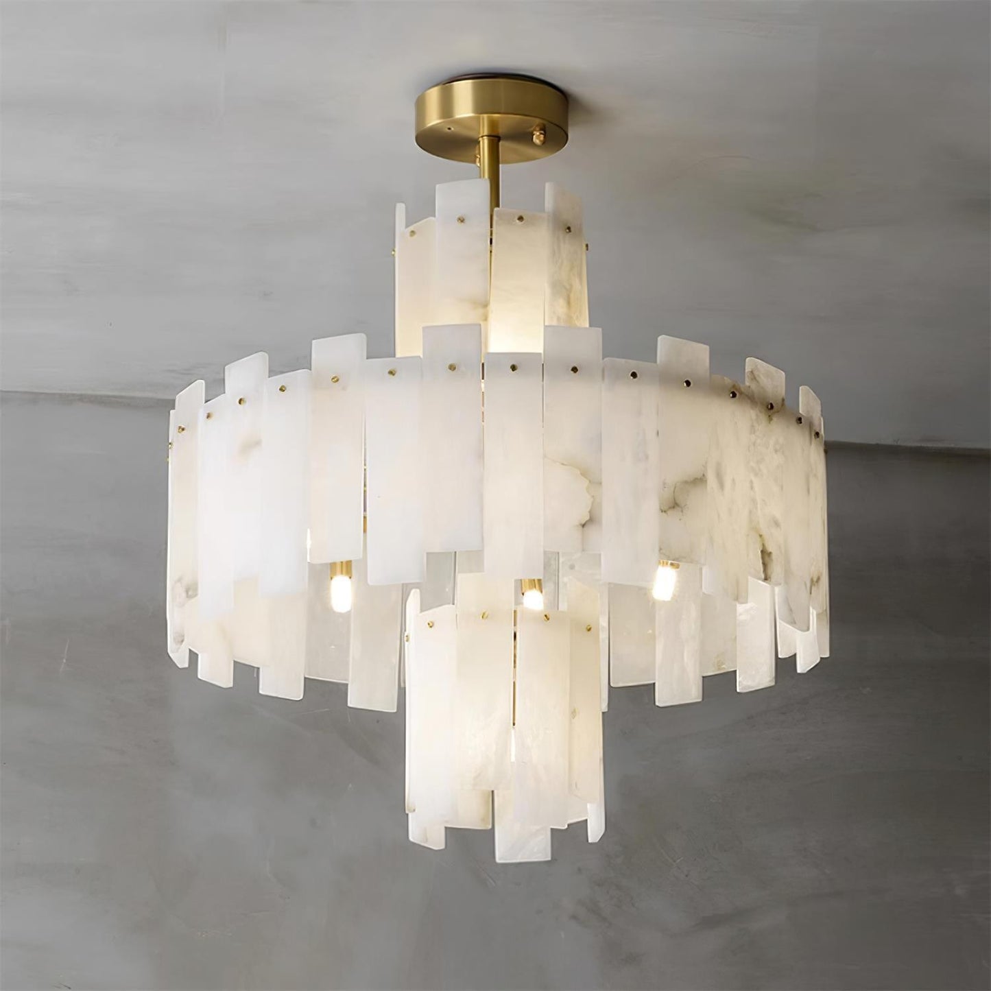 Regina Alabaster Chandelier - Elegant Design with Adjustable Height &