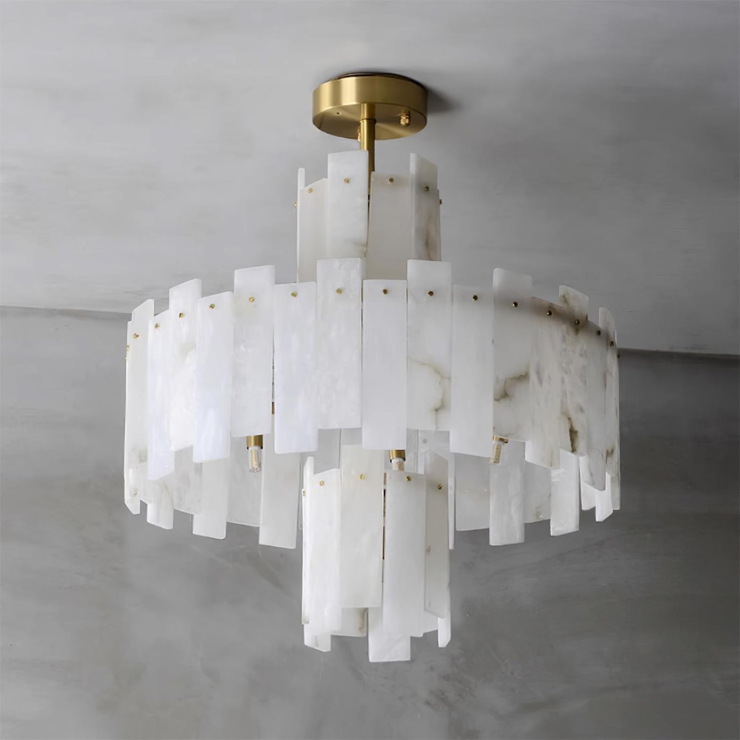 Regina Alabaster Chandelier - Elegant Design with Adjustable Height &