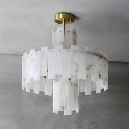 Regina Alabaster Chandelier - Elegant Design with Adjustable Height &