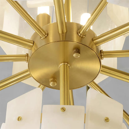 Regina Alabaster Chandelier - Elegant Design with Adjustable Height &