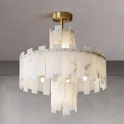 Regina Alabaster Chandelier - Elegant Design with Adjustable Height &