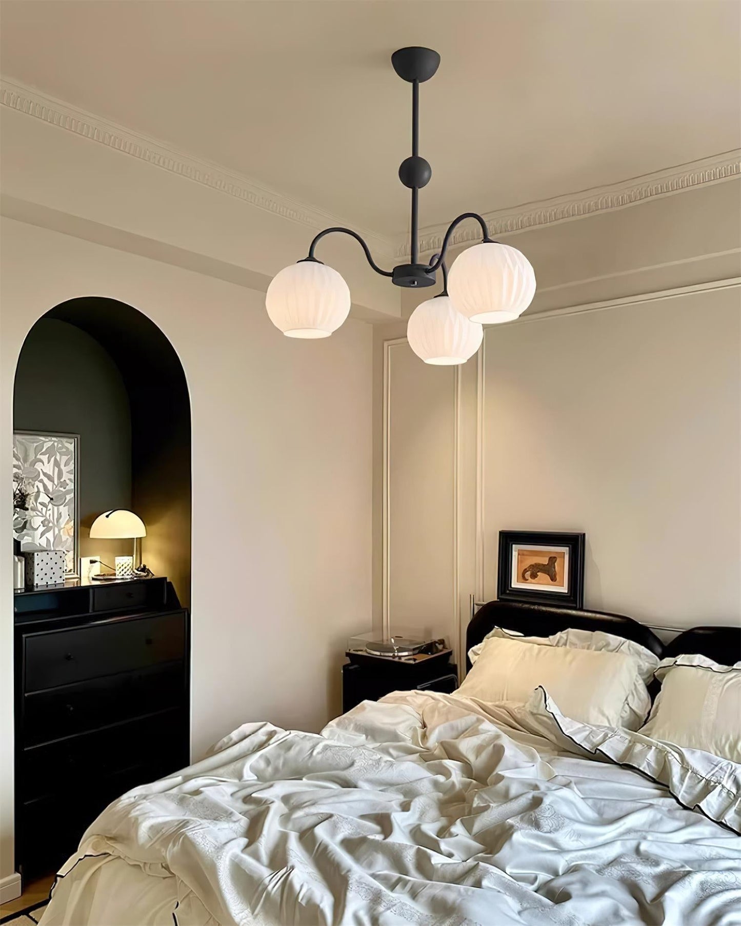 Renee Chandelier - Elegant Crystal Design, Adjustable Height & Dimmabl
