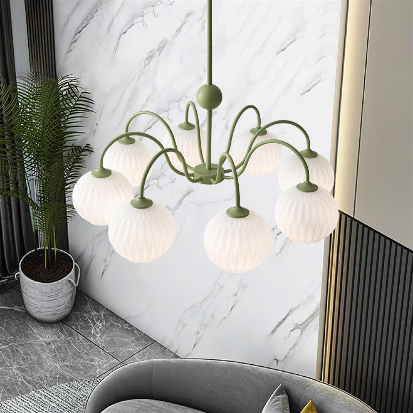 Renee Chandelier - Elegant Crystal Design, Adjustable Height & Dimmabl