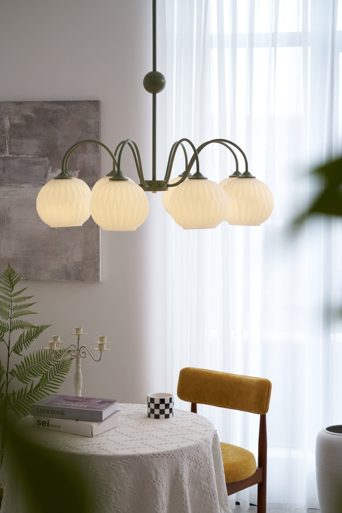 Renee Chandelier - Elegant Crystal Design, Adjustable Height & Dimmabl