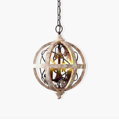 Vintage Globe Weathered Chandelier with Adjustable Brightness & Unique