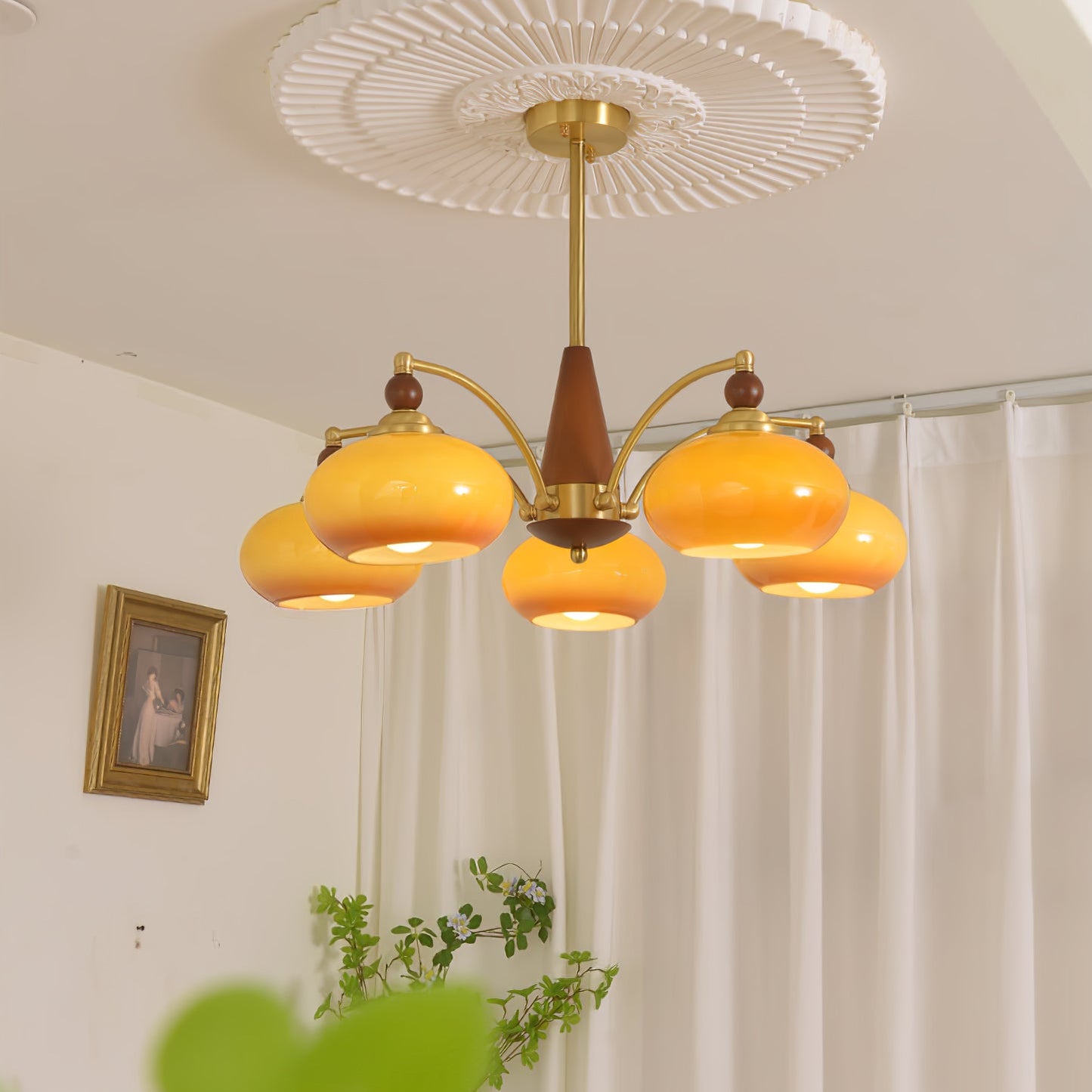 Elegant Retro Calliope Chandelier with Adjustable Lighting & Vintage D