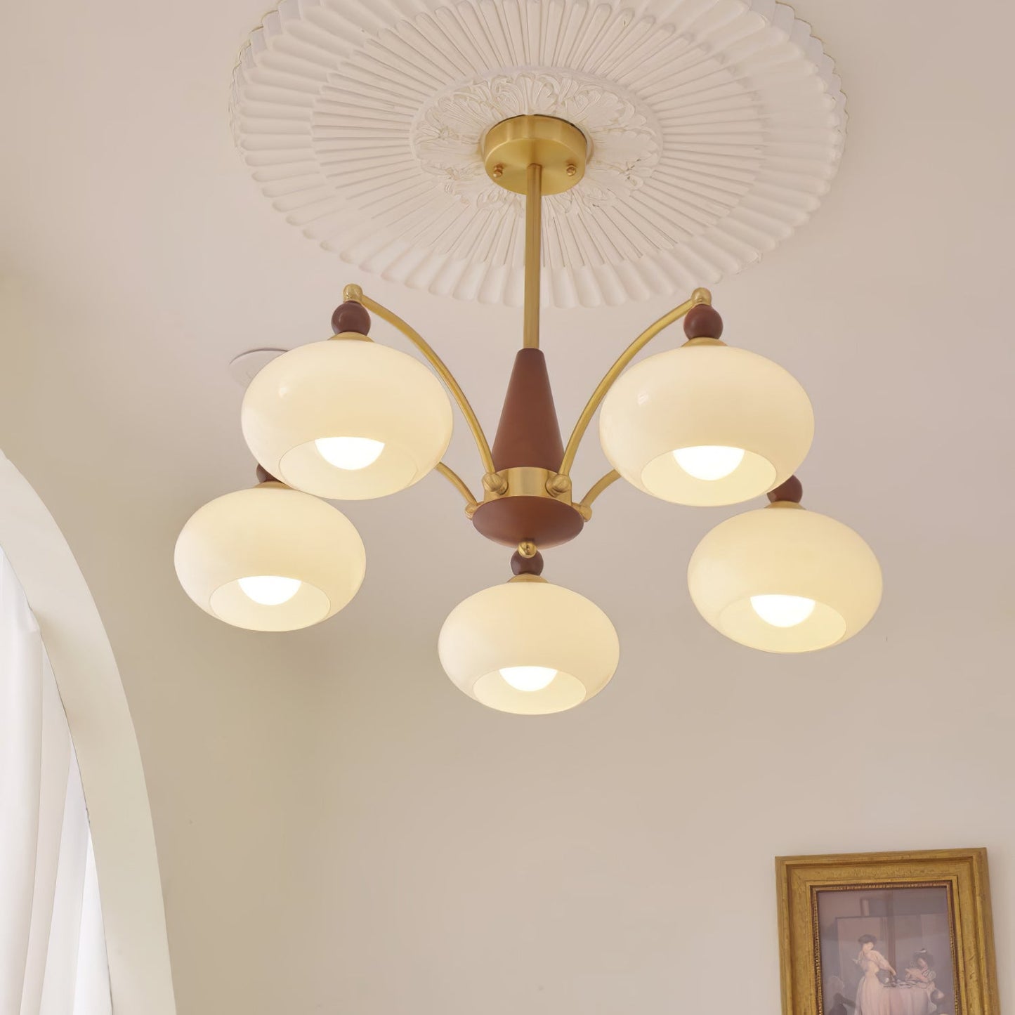 Elegant Retro Calliope Chandelier with Adjustable Lighting & Vintage D