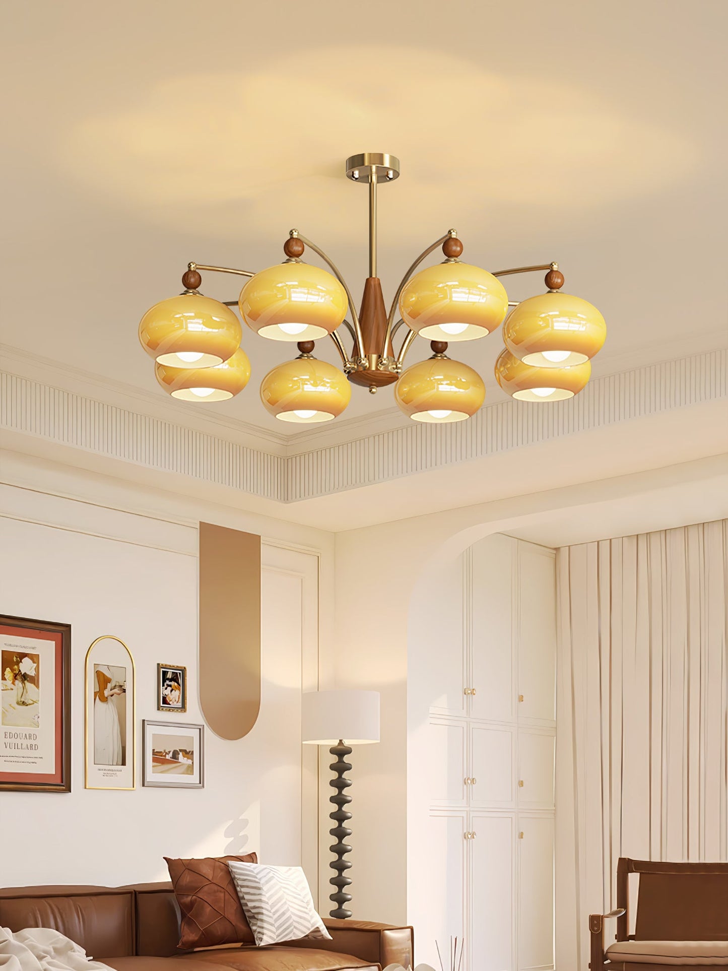 Elegant Retro Calliope Chandelier with Adjustable Lighting & Vintage D