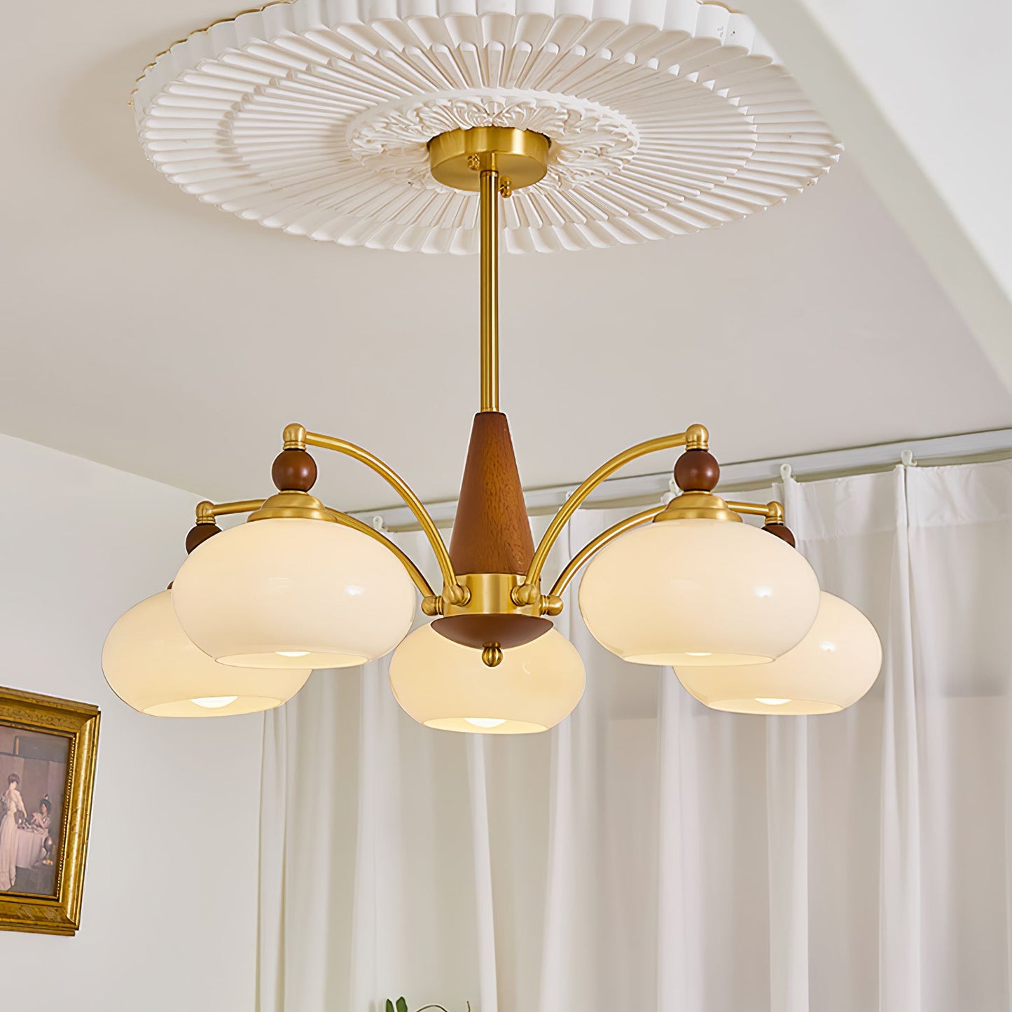 Elegant Retro Calliope Chandelier with Adjustable Lighting & Vintage D