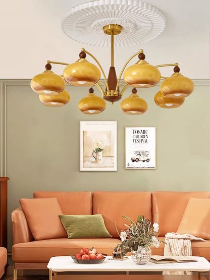 Elegant Retro Calliope Chandelier with Adjustable Lighting & Vintage D