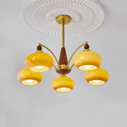 Elegant Retro Calliope Chandelier with Adjustable Lighting & Vintage D