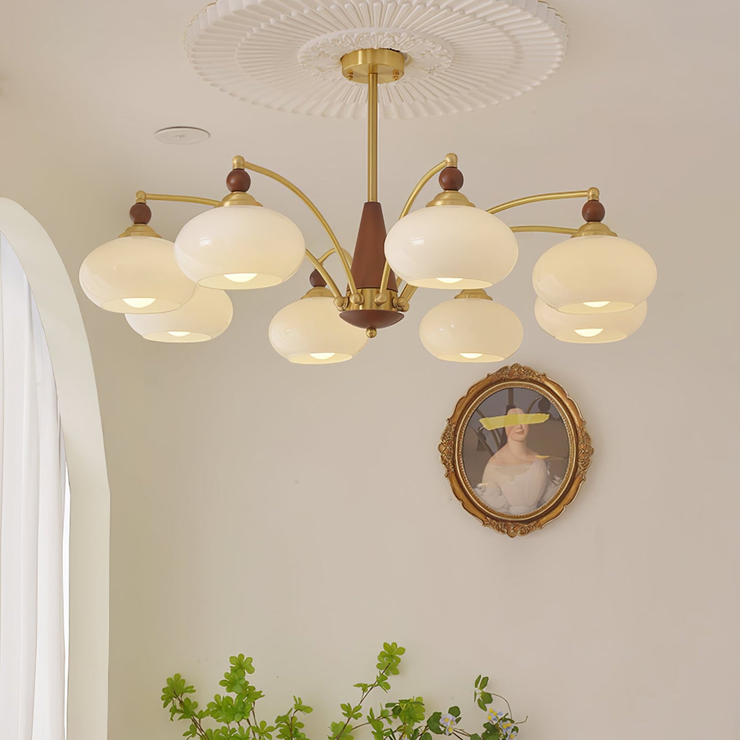 Elegant Retro Calliope Chandelier with Adjustable Lighting & Vintage D