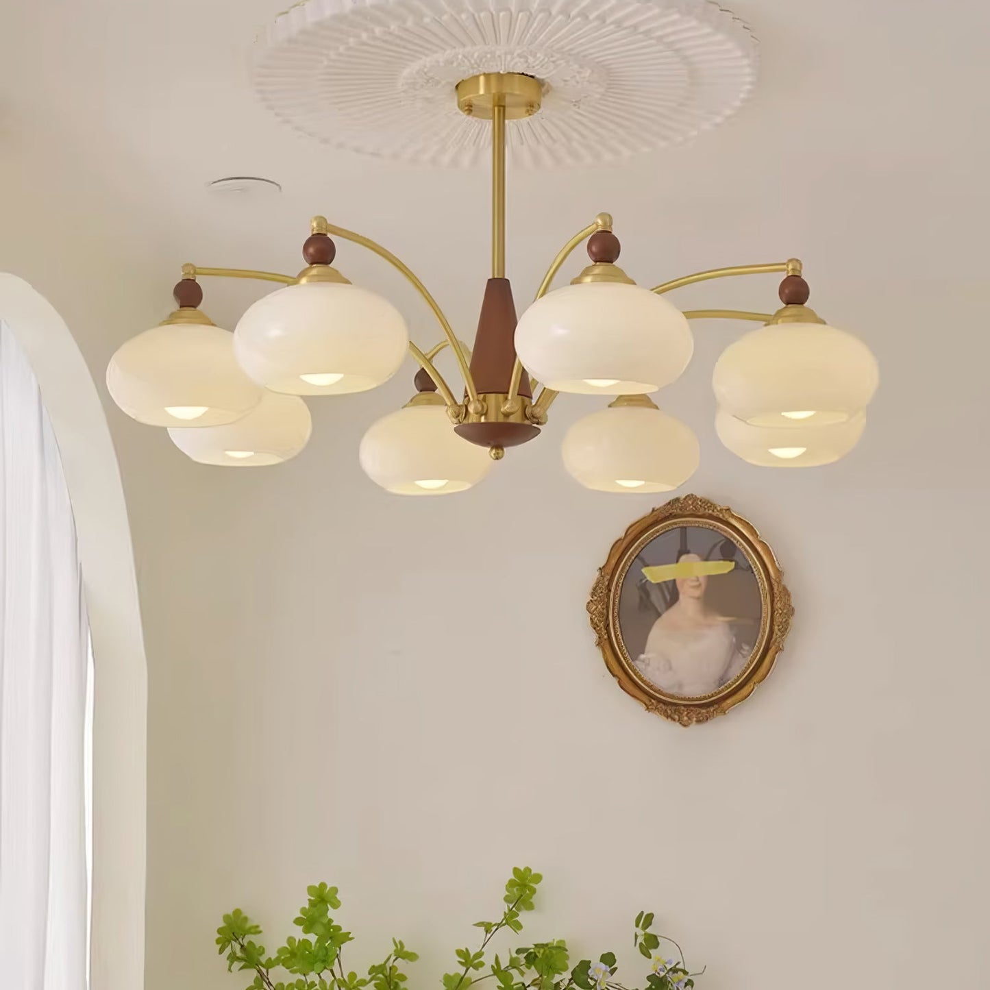 Elegant Retro Calliope Chandelier with Adjustable Lighting & Vintage D