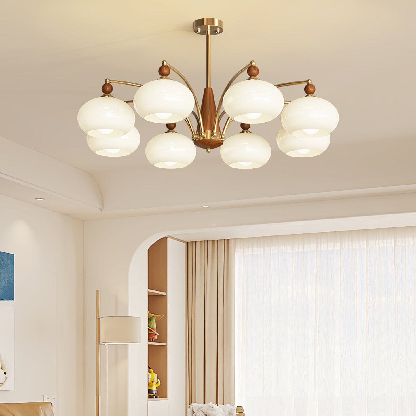 Elegant Retro Calliope Chandelier with Adjustable Lighting & Vintage D