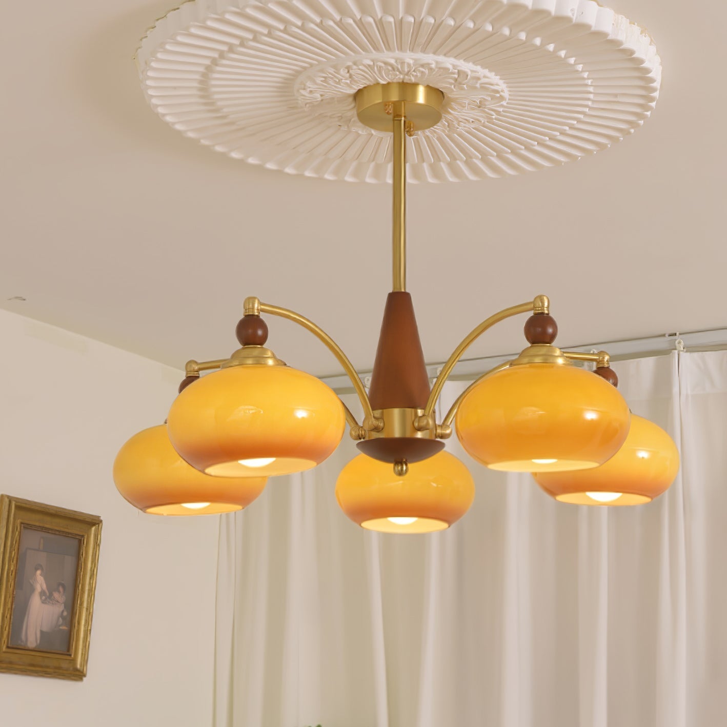 Elegant Retro Calliope Chandelier with Adjustable Lighting & Vintage D