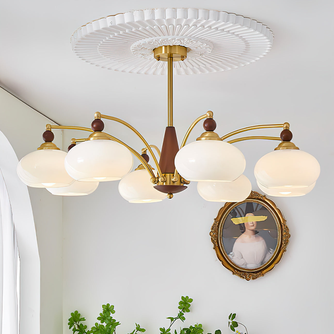 Elegant Retro Calliope Chandelier with Adjustable Lighting & Vintage D