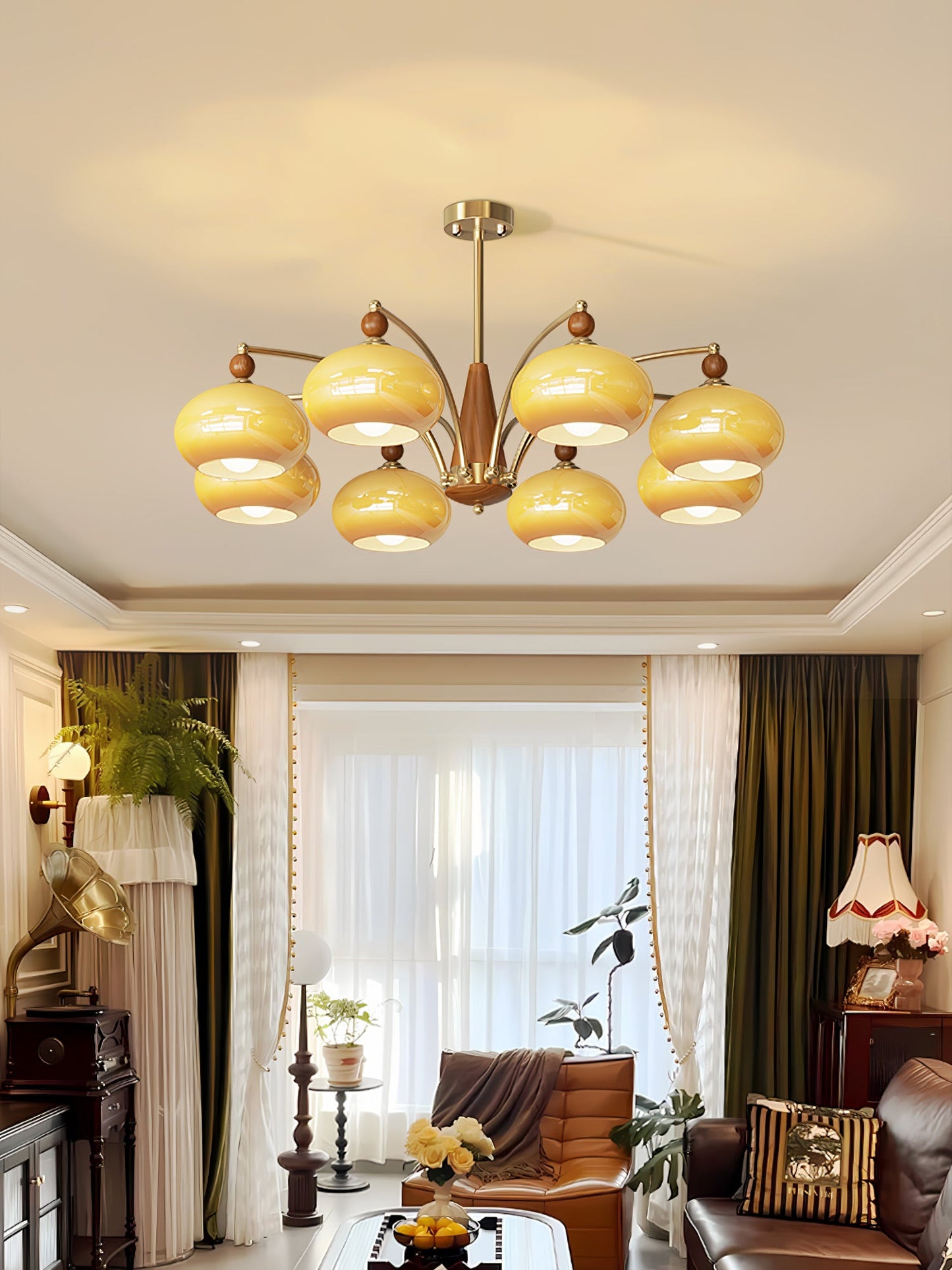 Elegant Retro Calliope Chandelier with Adjustable Lighting & Vintage D