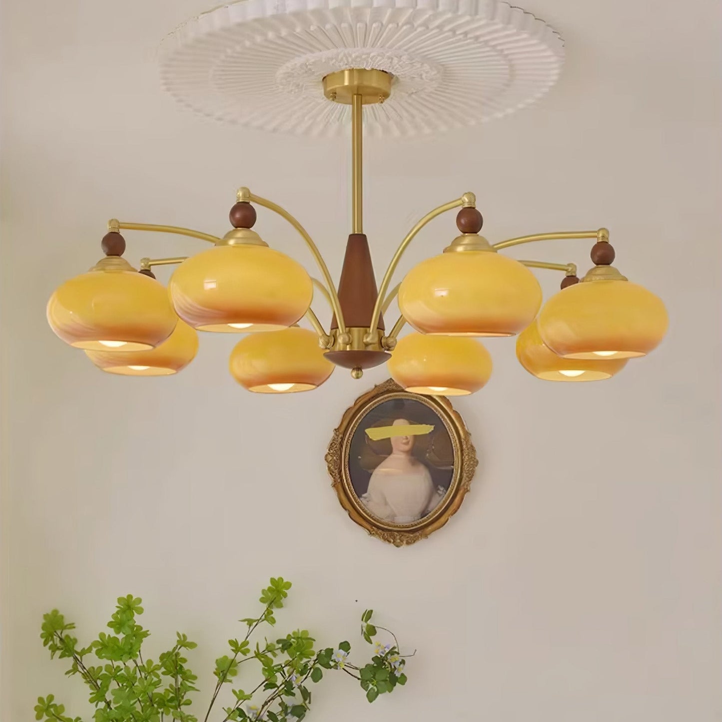 Elegant Retro Calliope Chandelier with Adjustable Lighting & Vintage D
