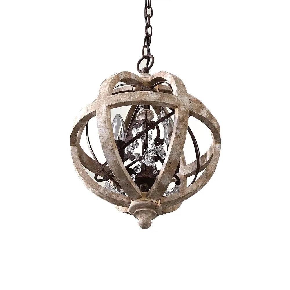Vintage Globe Weathered Chandelier with Adjustable Brightness & Unique