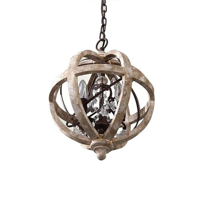 Vintage Globe Weathered Chandelier with Adjustable Brightness & Unique