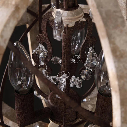 Vintage Globe Weathered Chandelier with Adjustable Brightness & Unique