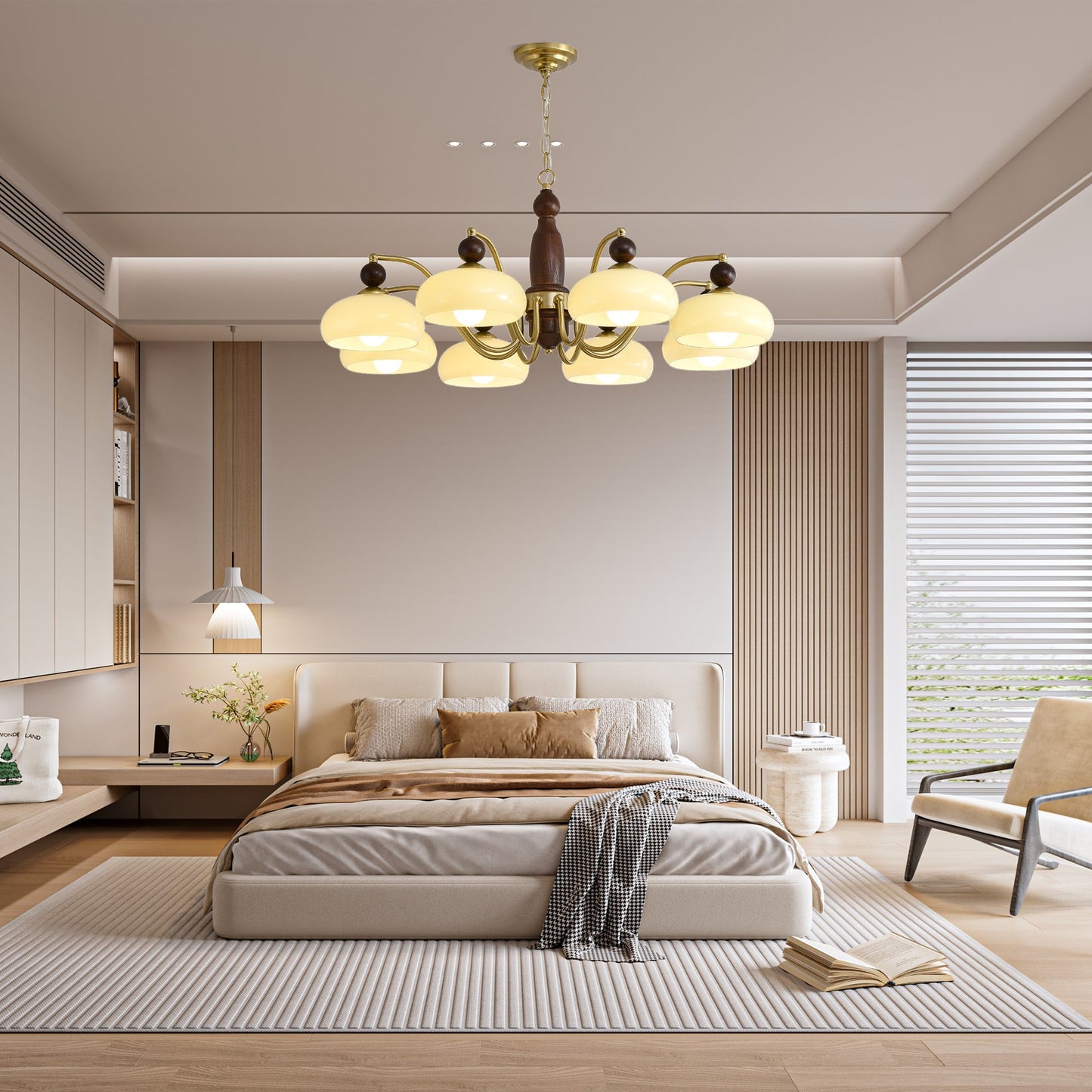Revival Crown Chandelier - Elegant Design with Adjustable Height & LED