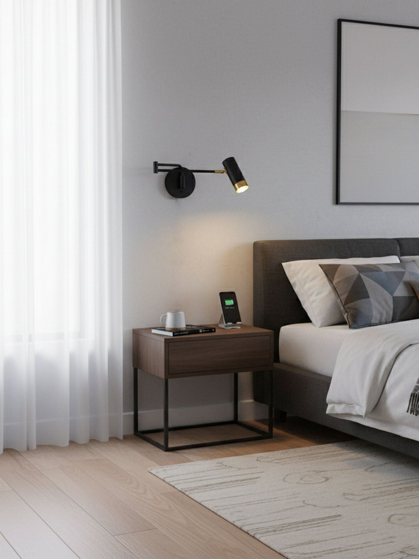 Ridge Arm Wall Lamp - Adjustable Angle & Energy-Efficient LED Lighting