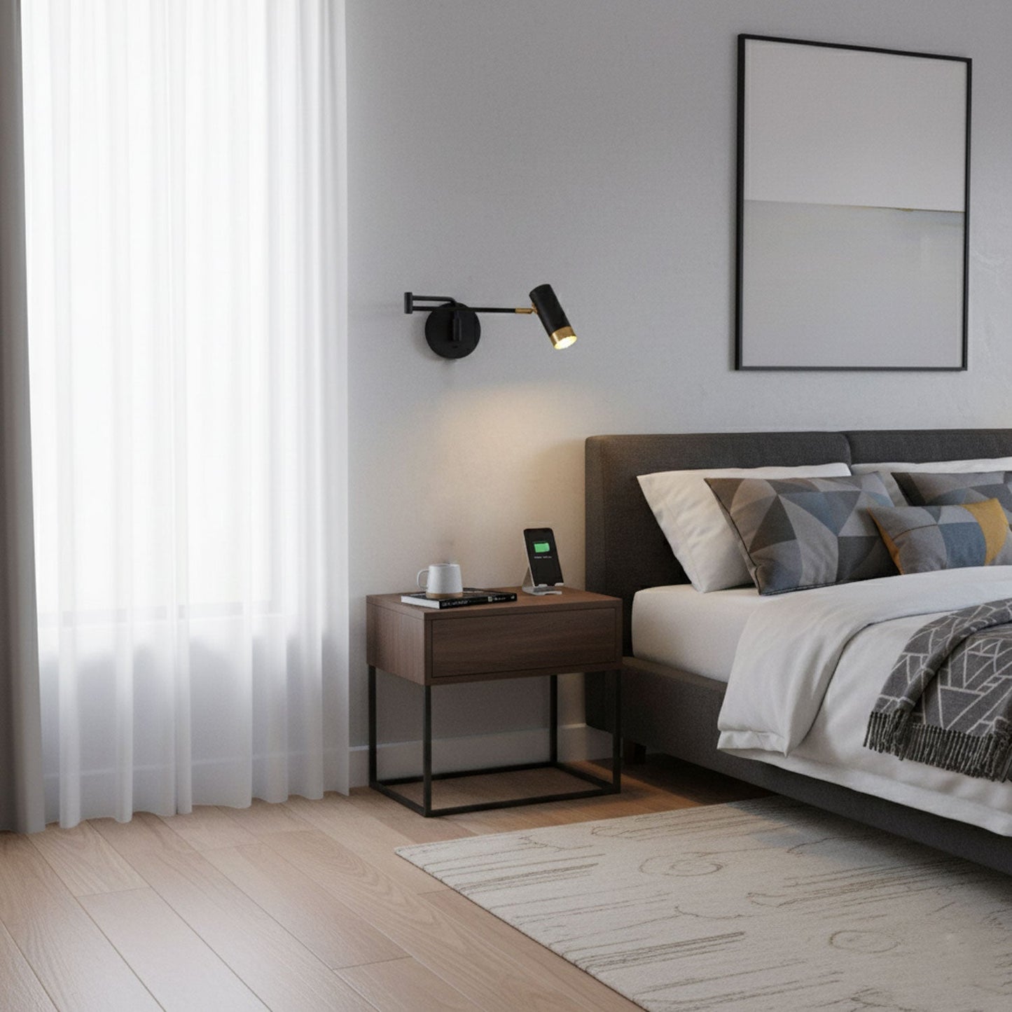 Ridge Arm Wall Lamp - Adjustable Angle & Energy-Efficient LED Lighting