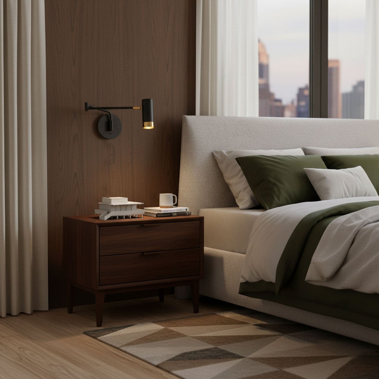 Ridge Arm Wall Lamp - Adjustable Angle & Energy-Efficient LED Lighting