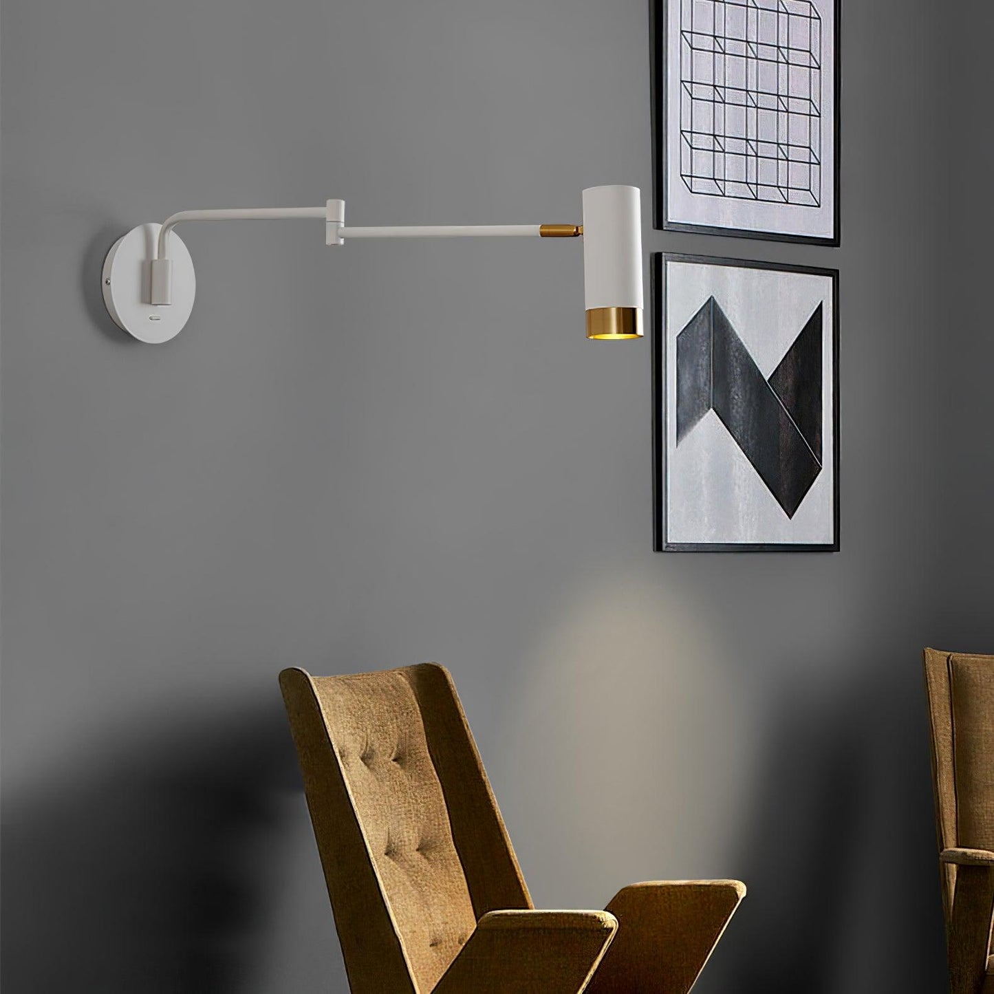 Ridge Arm Wall Lamp - Adjustable Angle & Energy-Efficient LED Lighting